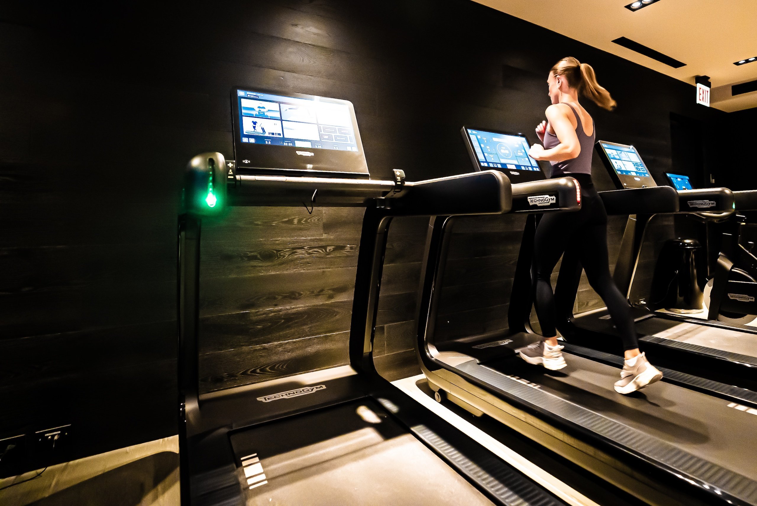 woman running on a treadmill