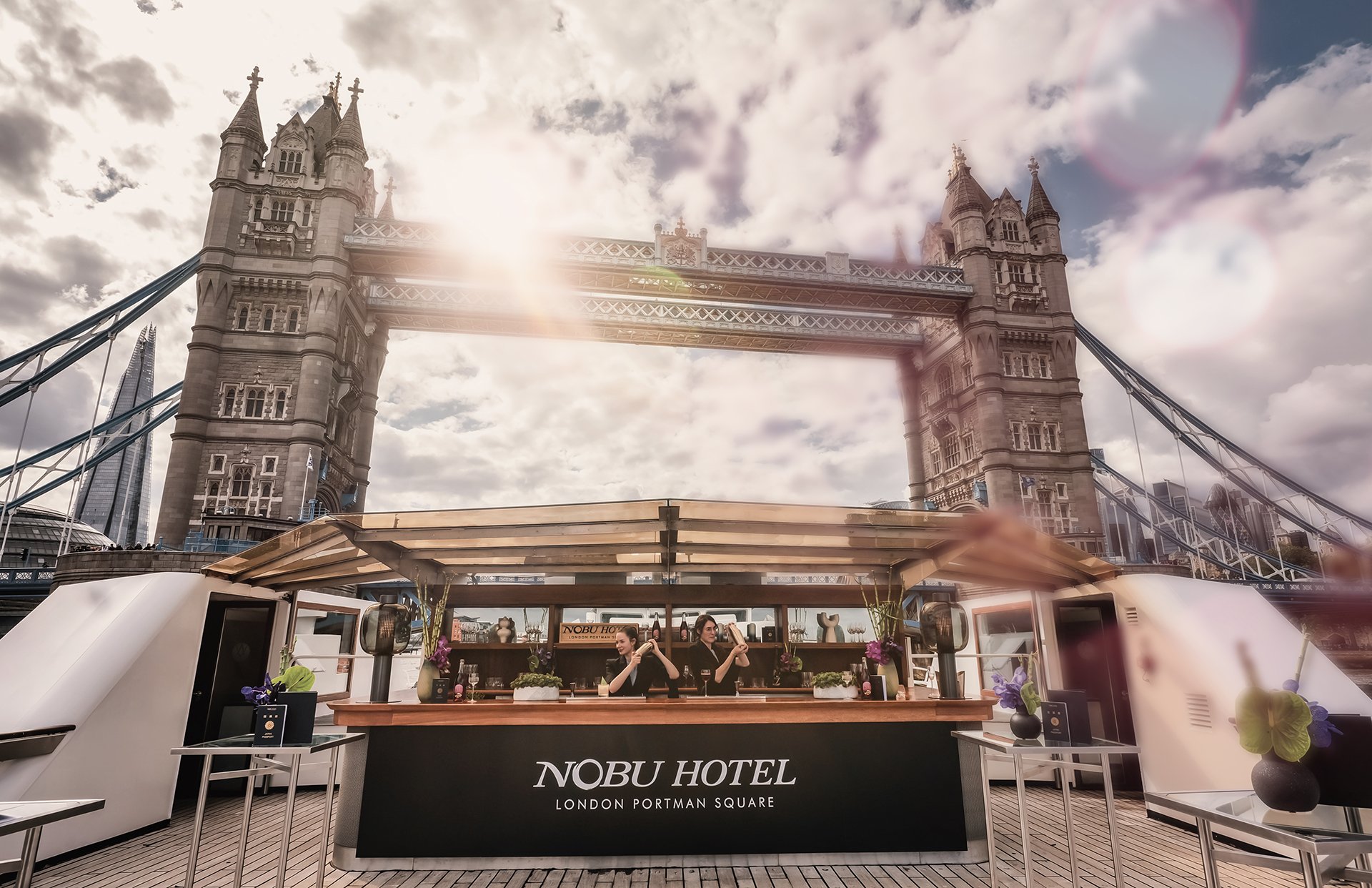 Nobu Corporate Bartending in front of London bridge