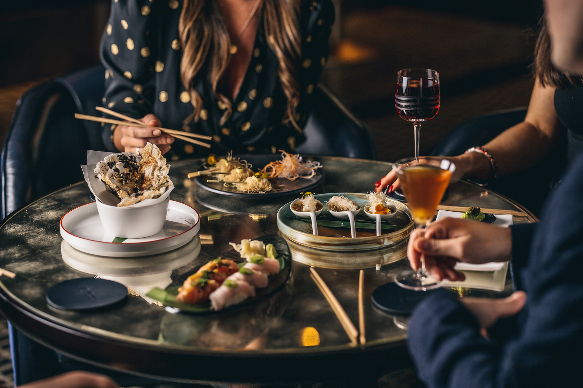 Table with girl dining in