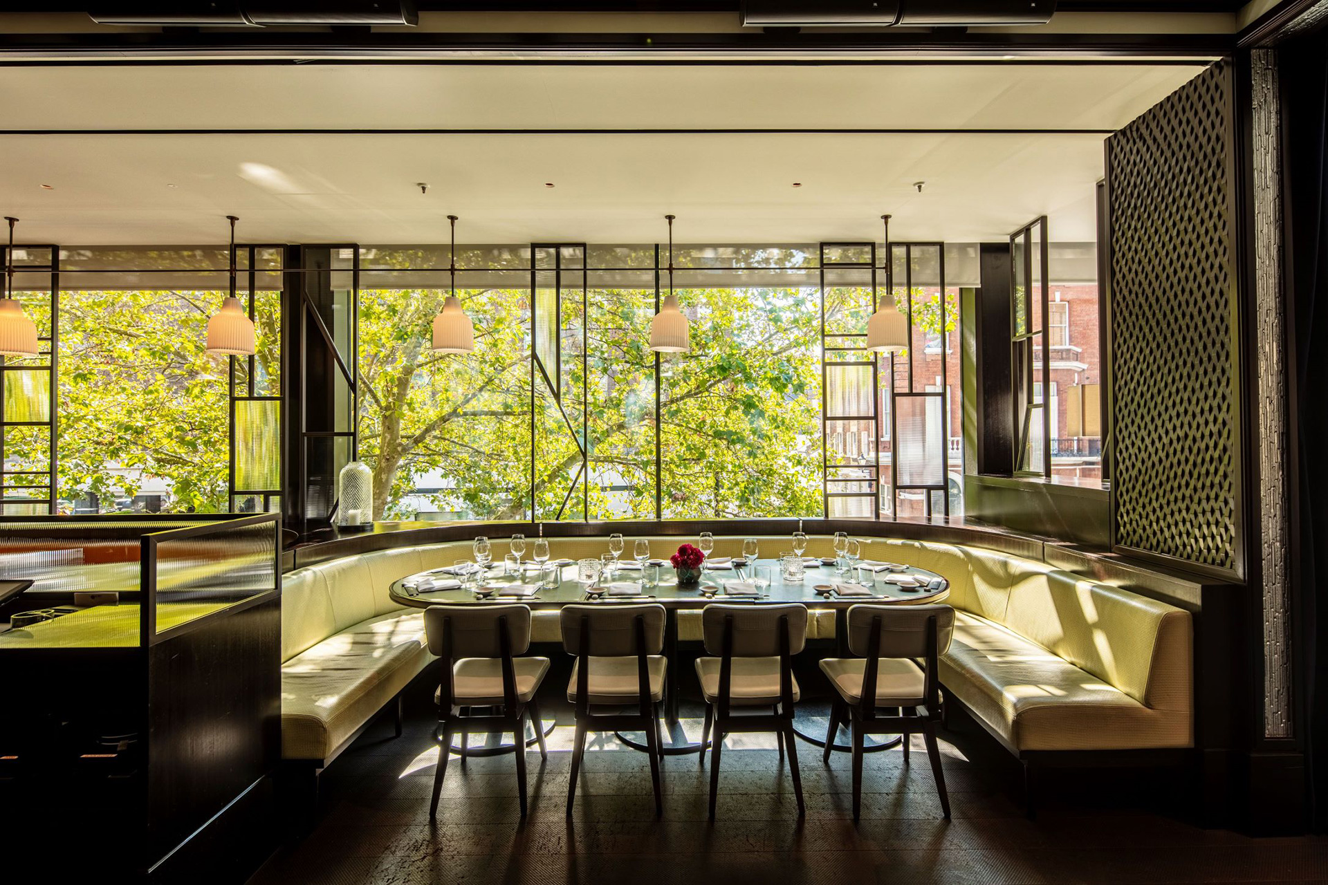 Private Dining Set up next to huge window