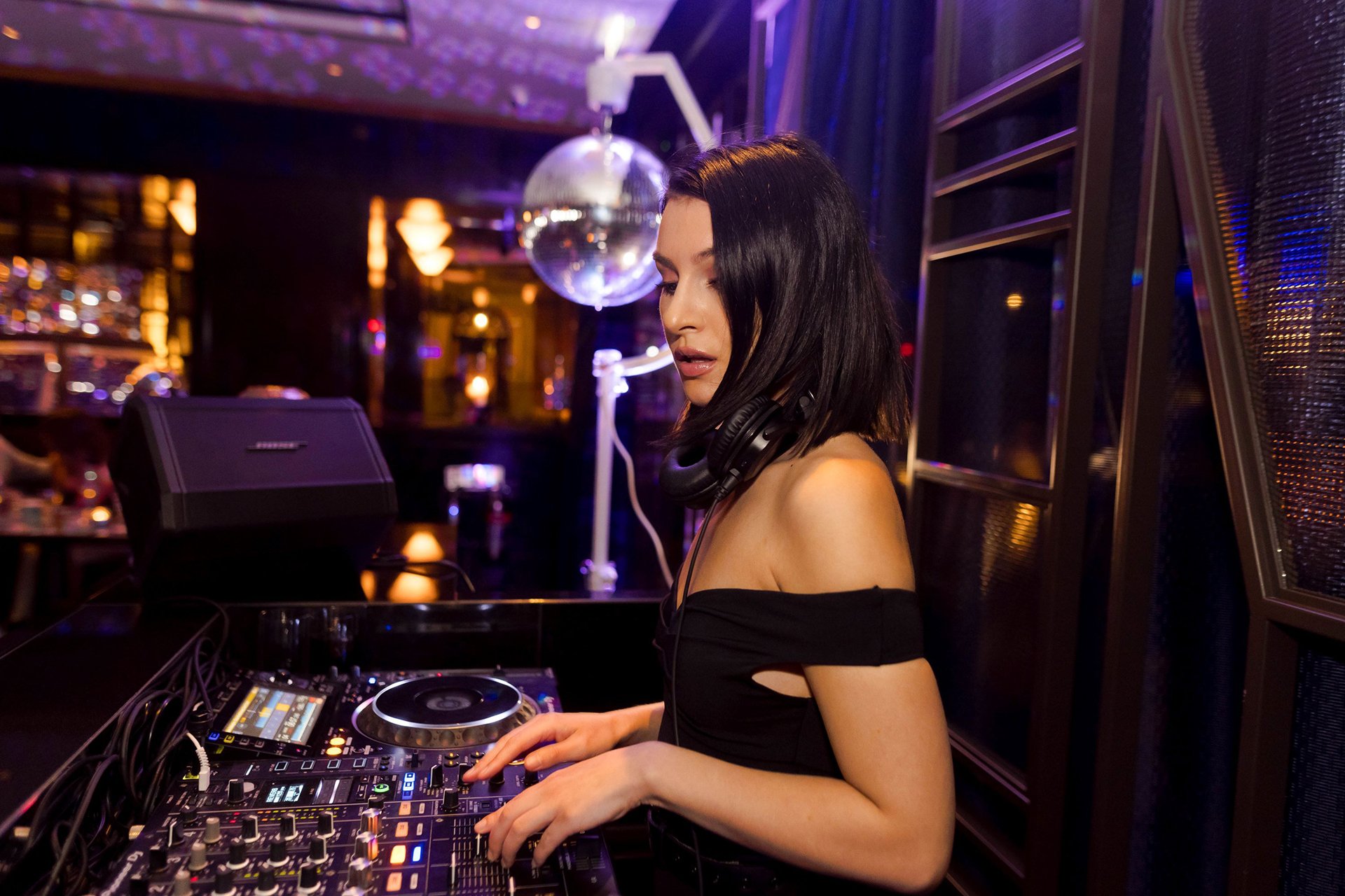 Woman DJing