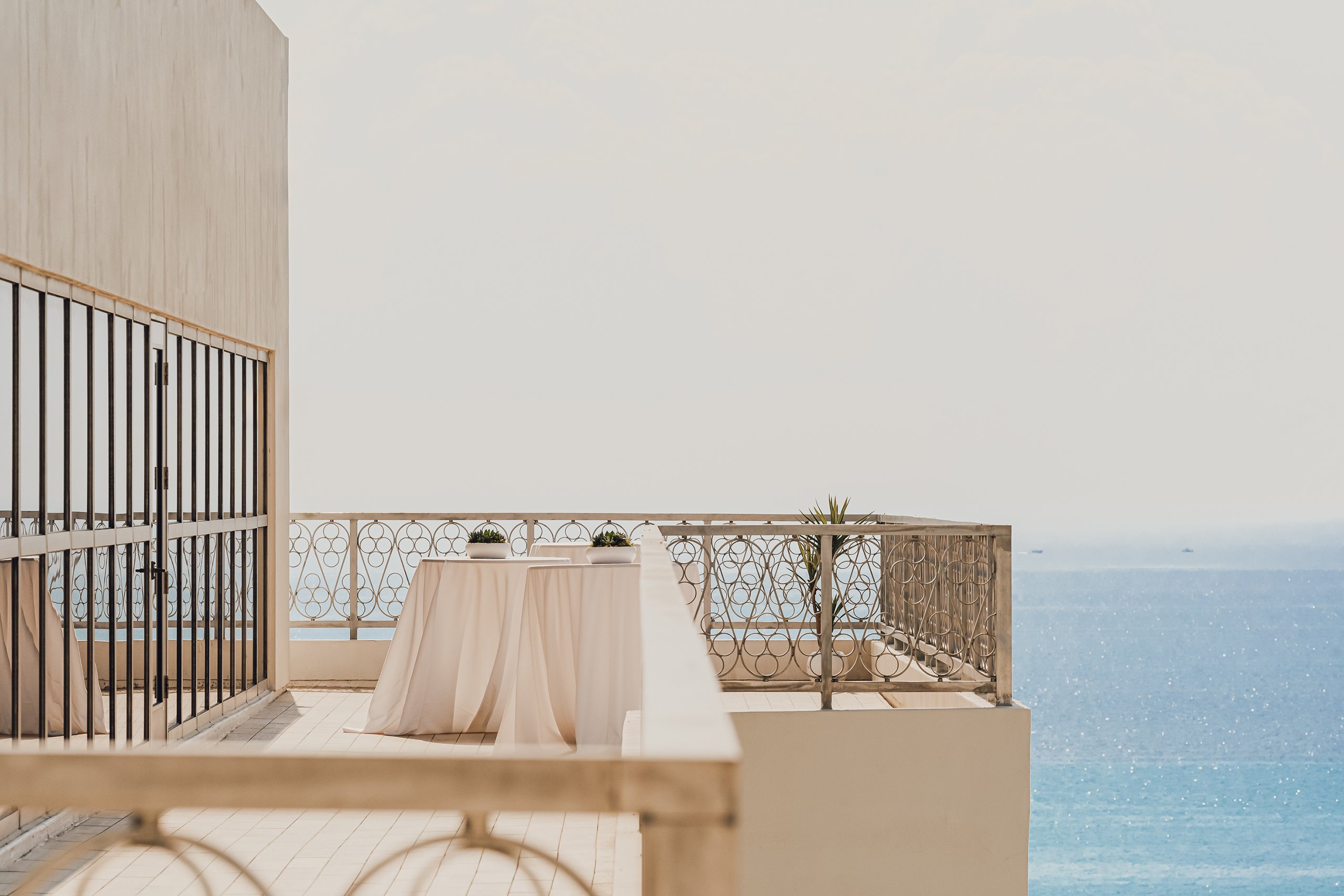 view of ocean and terrace